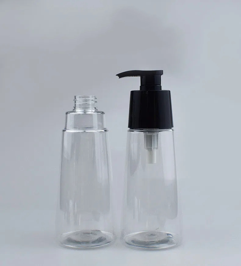 Unique Shape 200ml 350ml PET Plastic Shampoo Lotion Bottle Cosmetic Essence Serum Oil Facial Cleanser Body Wash Pump Bottle