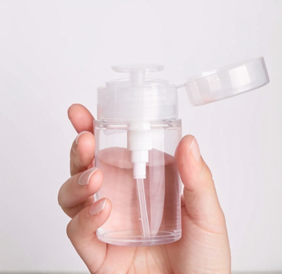 Custom Wholesale Empty Push down pump dispenser bottle for Nail Polish Makeup Remover 100 120 150 200 300 500 ml