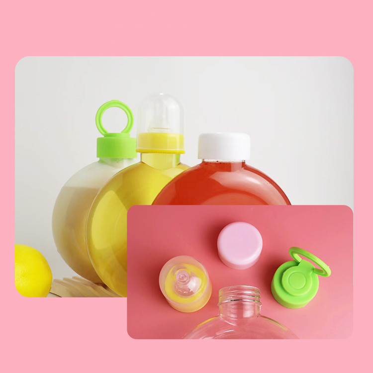 Cute 500ml Donuts Shaped Plastic Milk Tea Bottles 16oz Travel Sports Water Bottle Jug Drinking Container Cup for Children Kids