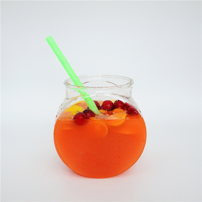 Custom Fish Bowl Shape Large Capacity Pet Plastic Clear Juice Bottle Drink Fish Bowls Cocktail Fish Bowl Drum Square Fishbowls