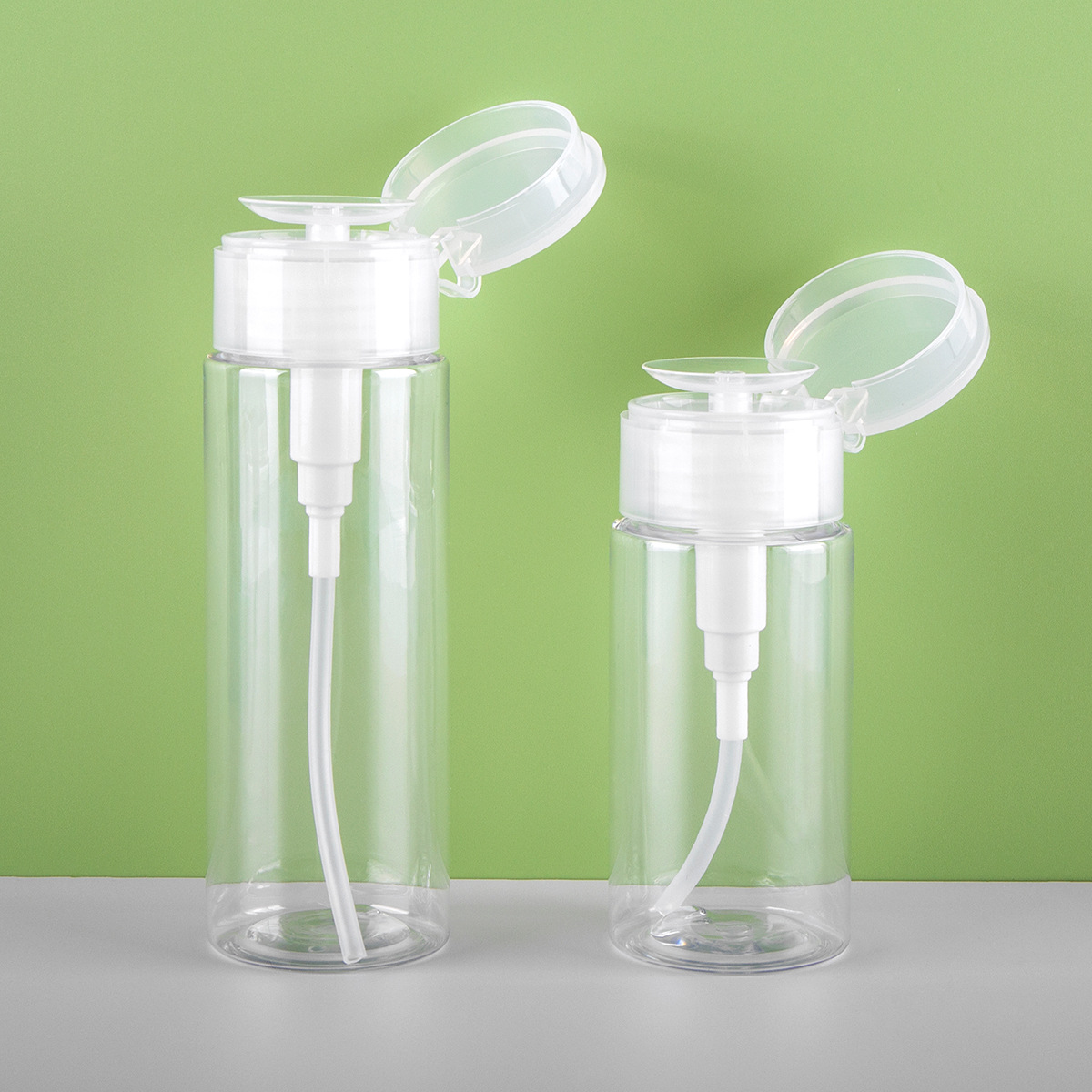 Empty PET Plastic Makeup Remover Bottle 100m 120ml 150ml 200ml push down pump dispenser bottle