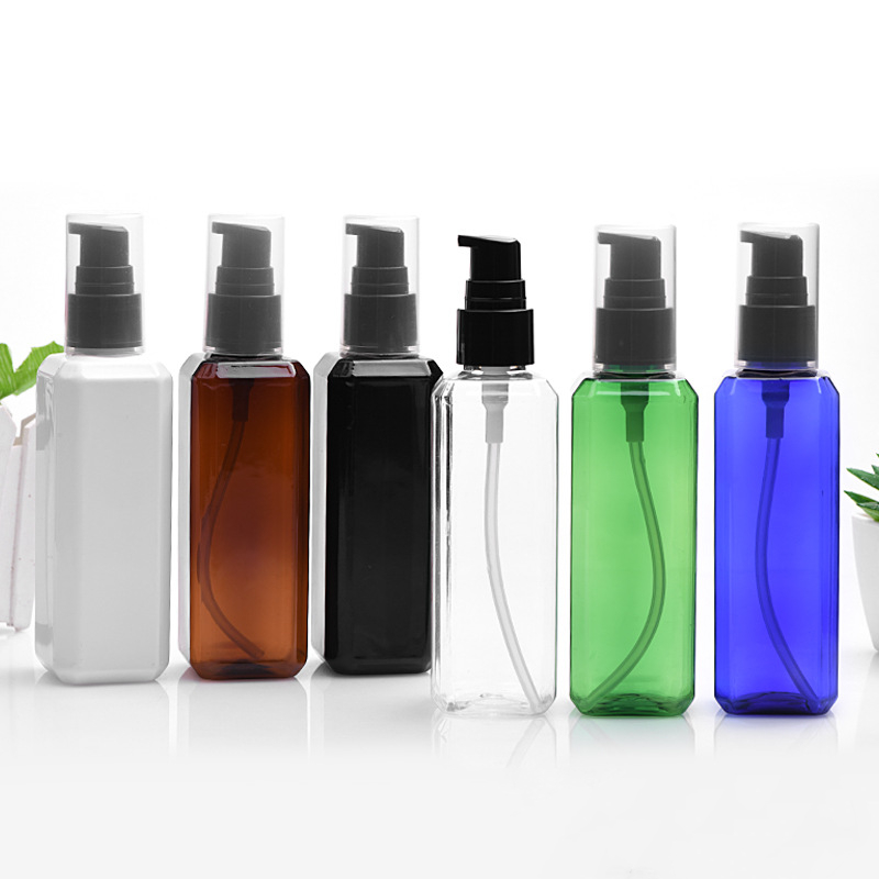 100ml Green Square PET plastic spray lotion pump bottle 30ml 50ml 60ml Perfume Fragrance Essential Oil Hair Mist Spray Bottle