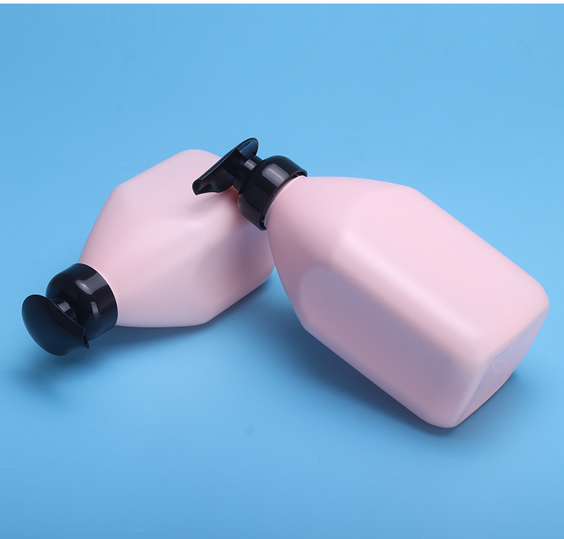 Shower gel empty bottles Green Plush Shampoo bottle 500ml flat square HDPE plastic bottle 300ml Pink Black pump dispenser