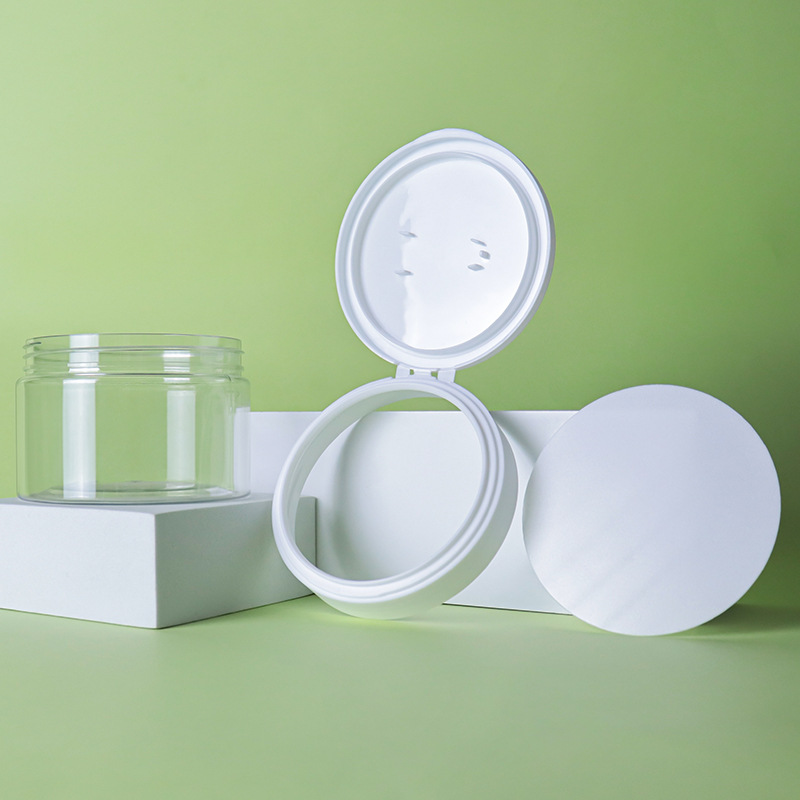 New Custom Double Wall 100ml 150ml 200ml 250ml Plastic PP PET Cosmetic Facial Hand Skin Care Container Cream Jar with Lid Spoon