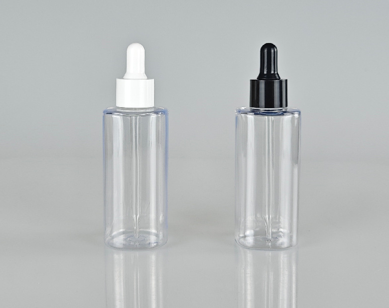 Custom 100ml Lotion Shampoo Foam Pump Bottle Clear Straight Cylinder Shape Press Top Dropper Skincare Bottle