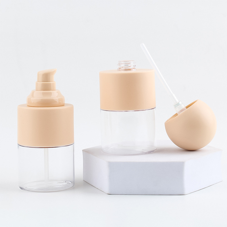 Cute 30ml 100ml Ball Cap Serum Foundation Pump Bottle Plastic Cosmetic Essence Eye Cream Press Bottle Lotion Dispenser 1oz 3.4oz