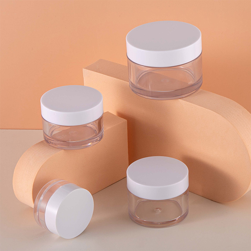 10g 30ml 50ml PET Plastic thick wall cosmetic jar wide mouth 30g 50g Skin care Face Cream Eye Serum Jars With Wood Grain Lid