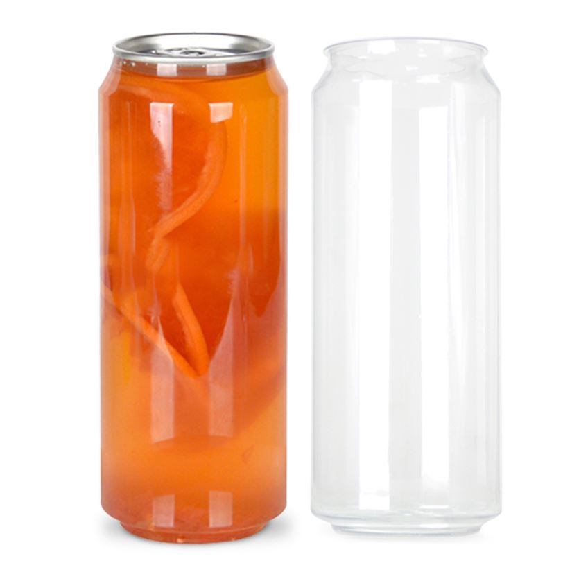 202# 345ML Plastic Easy Open Can Clear Plastic Bottle with a Pull Tab Aluminum Top with Sealing Machine