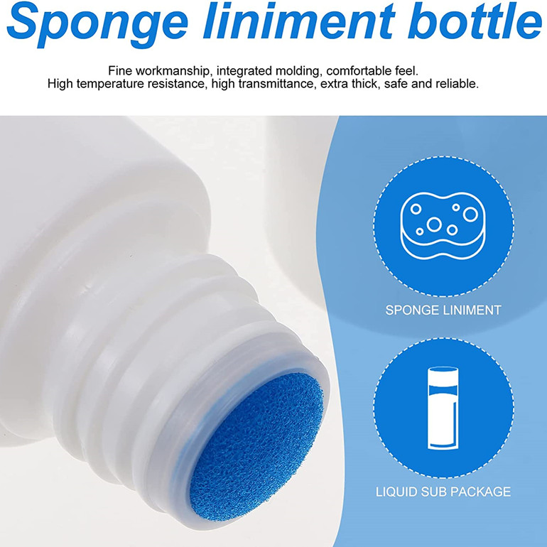 20ml 30ml 50ml 65ml 100ml Travel Refillable Sponge Head Applicator Plastic Empty Liquid Medicine Scalp Hair Care Liniment Bottle