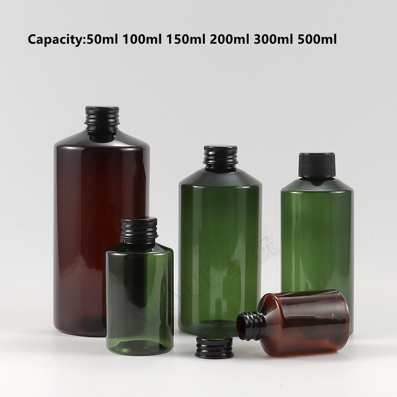 Amber/Green Oblique Shoulder Bottle 50ml 100ml 150ml 200ml 300ml 500ml Plastic Fine Mist Empty Spray Bottle Cosmetic Dispenser