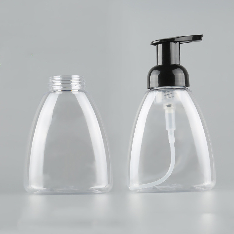 Unique Clear Mousse foaming hand soap bottle 250ml 300ml White foam cleanser pump bottle 150ml 200ml 500ml Face Wash foam bottle