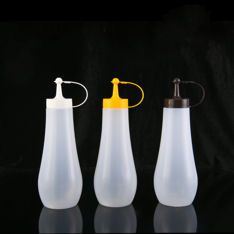 New 8oz 240ml 250ml 360ml 10oz 480ml 16oz Hot Sauce Bottle With Cap Home Kitchen Canteen Ketchup Soy Sauce Oil Dispenser Bottle