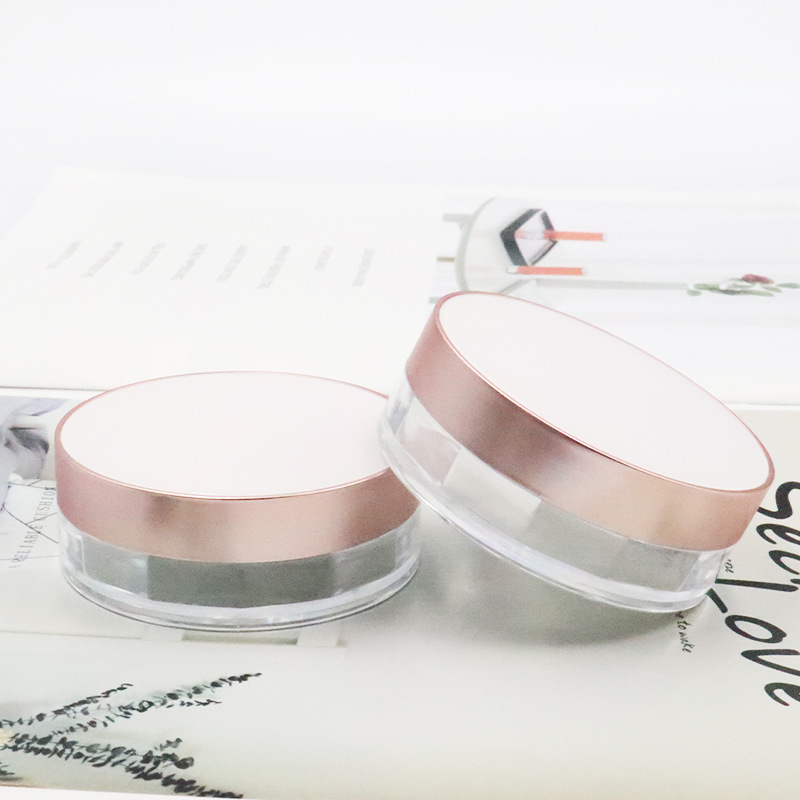 Round Empty PP/ABS 15g Powder White Space Pink Empty Jar With Gasket