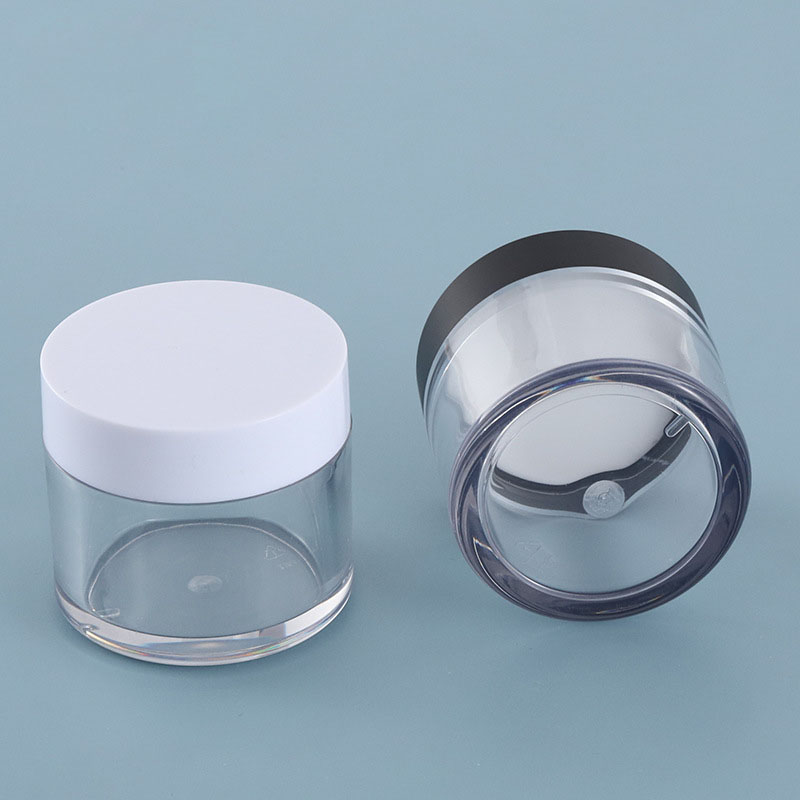 custom frost matte glossy plastic lotions Essence facial scrub body butter eye cream jar 30ml 50ml 80ml with lids for sale