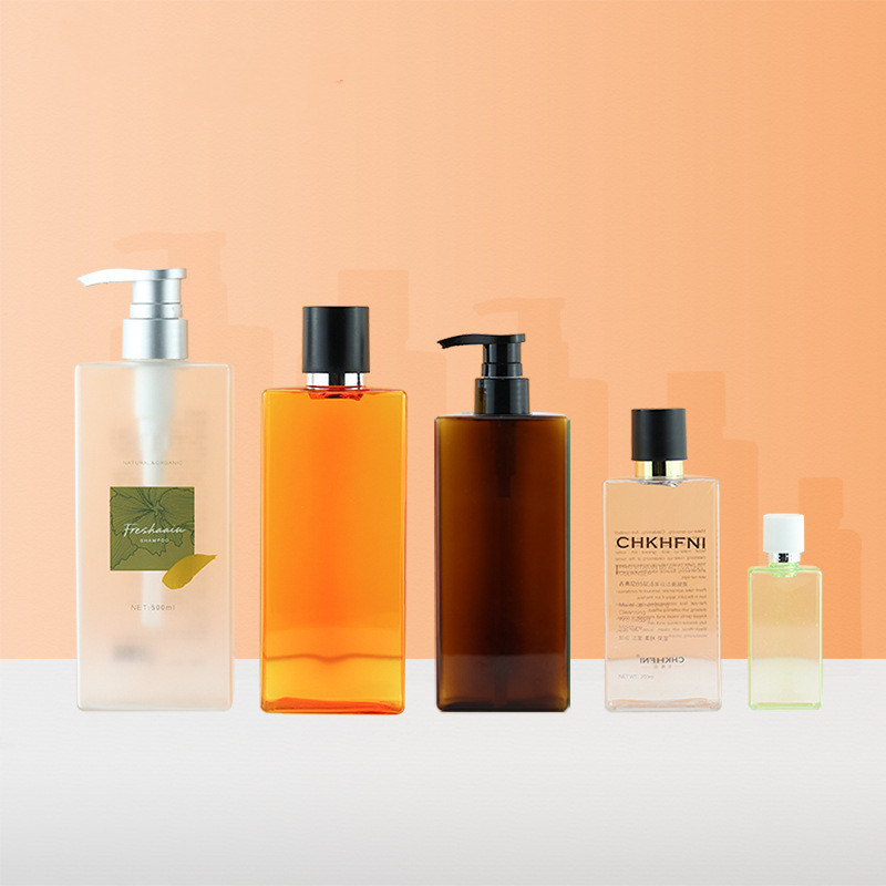 200ml hand push press lotion pump shampoo bottle 260ml shower gel bottle 400ml men's body wash PETG square flat bottle