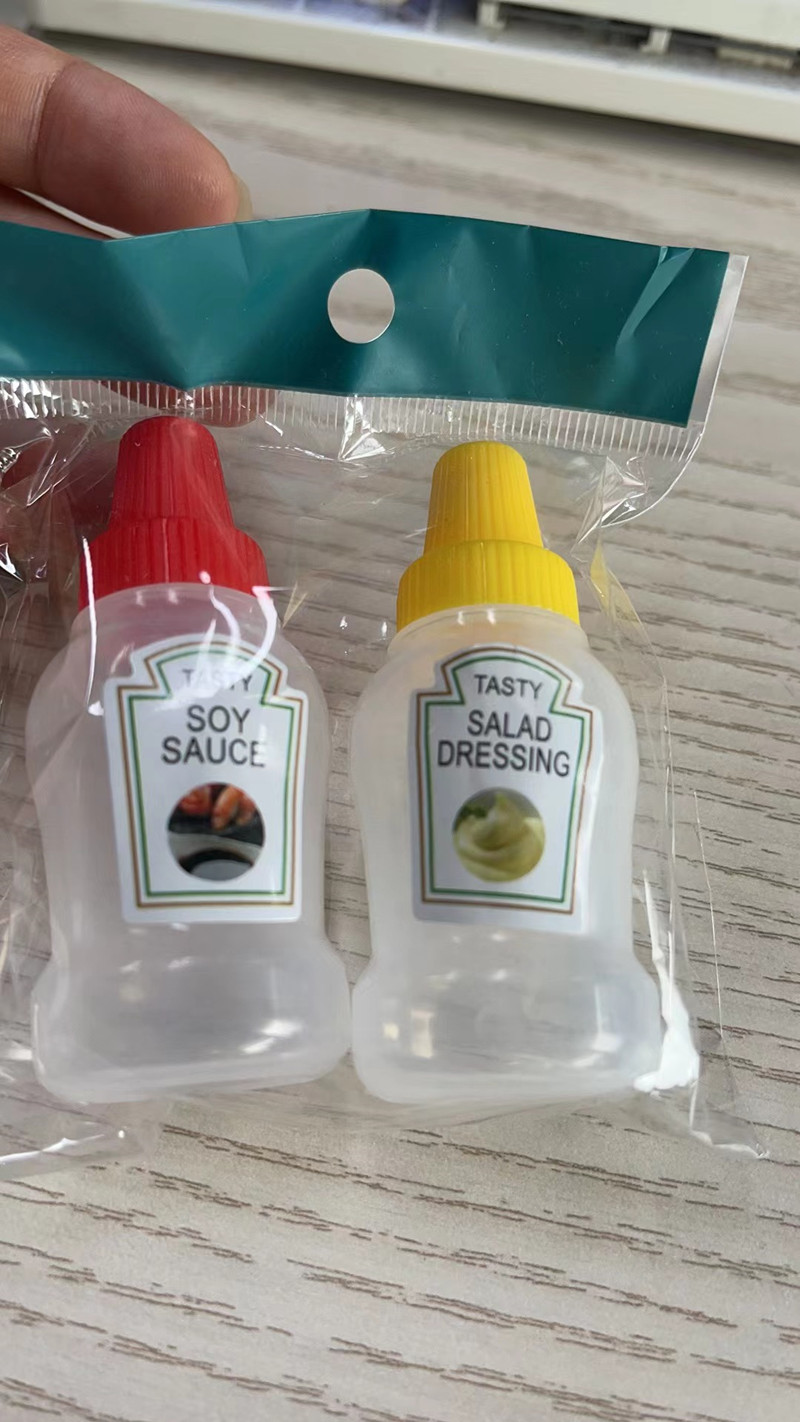 25ml Travel Portable Mini Ketchup Bottle Tomato Mayonnaise Container Mustard Dispenser Small Sauce Squeeze Bottle with Cap