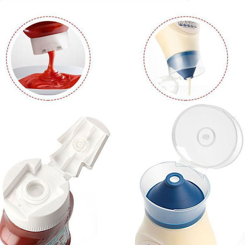 500ml 16OZ PP PET plastic soft squeeze bottle condiments ketchup Kitchen Squeeze Bottle For Honey Silicone Valve Lid
