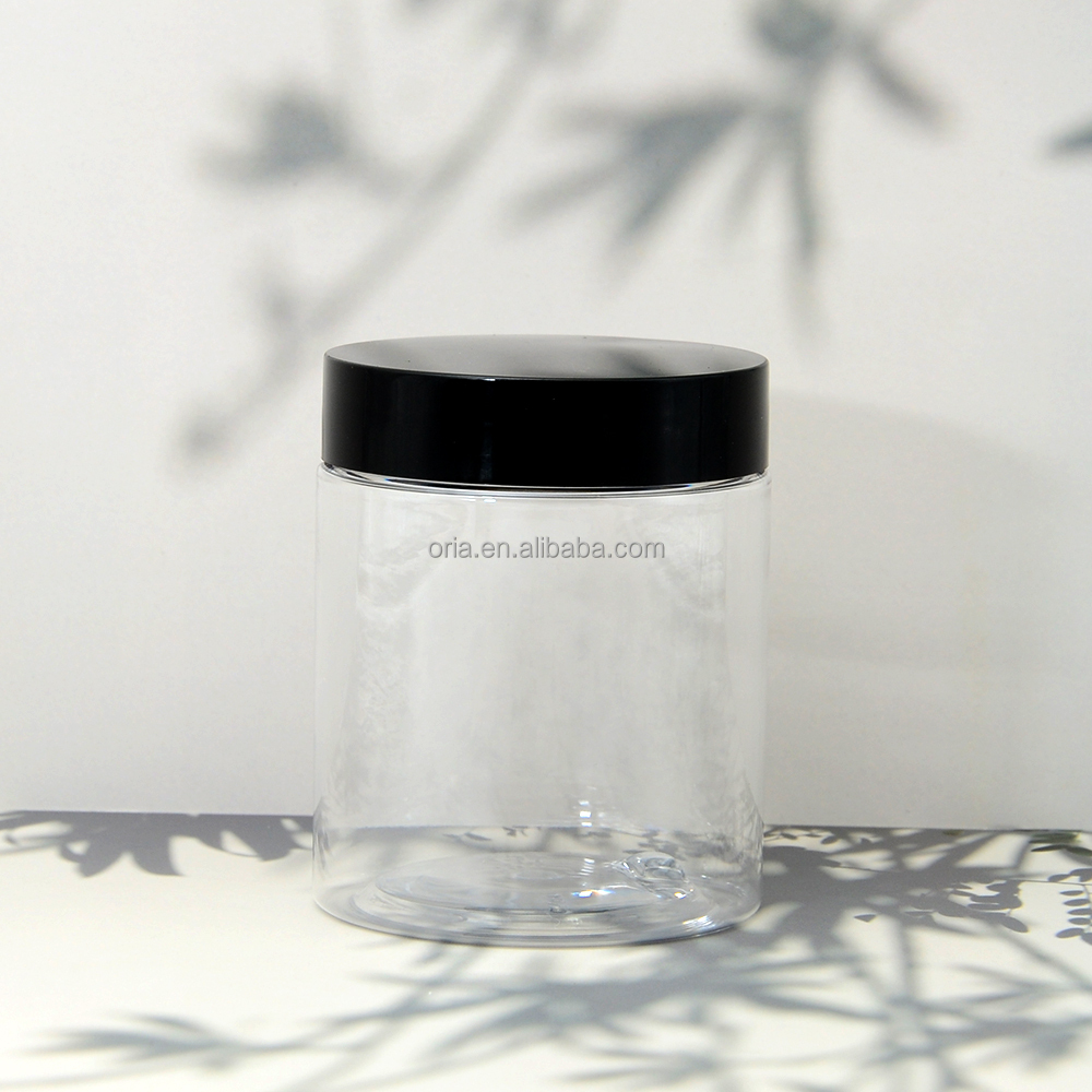 Empty 50ml 100ml 120ml 250ml 300ml 500ml 6 oz 4oz Pet amber transparent 8oz Plastic cosmetic jars for food packaging