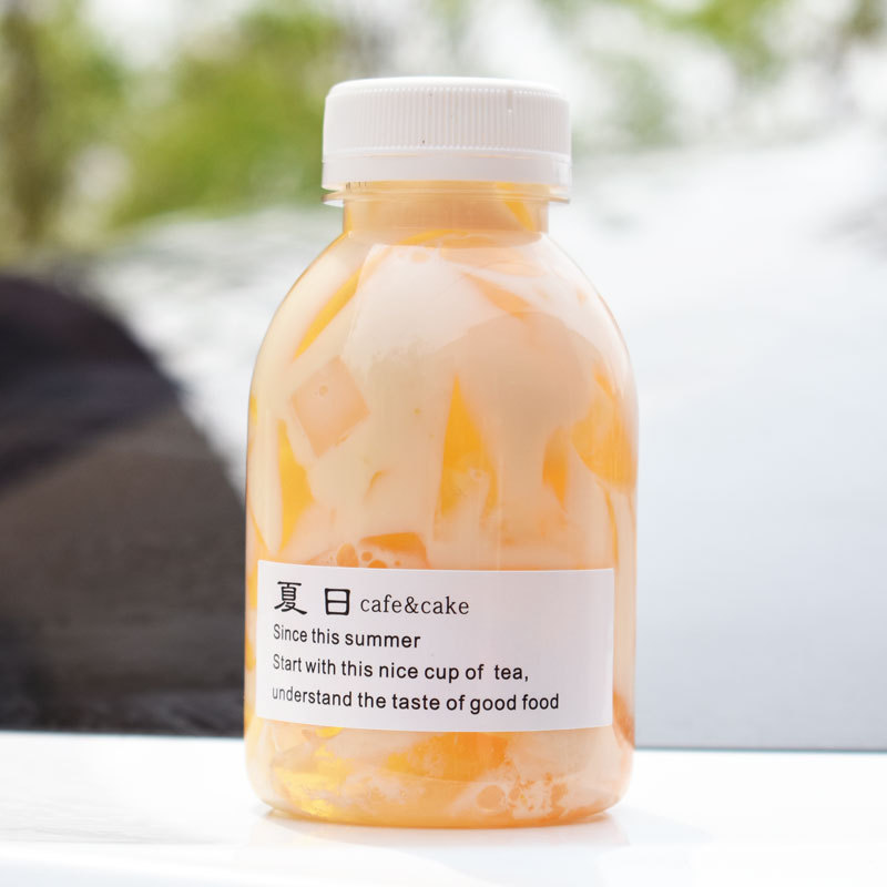 Wholesale heytea 250ml 350ml 8oz 12oz Plastic PET Juice Beverages Bottels Milk Tea Boba Bubble Cups Drink Containers with Caps