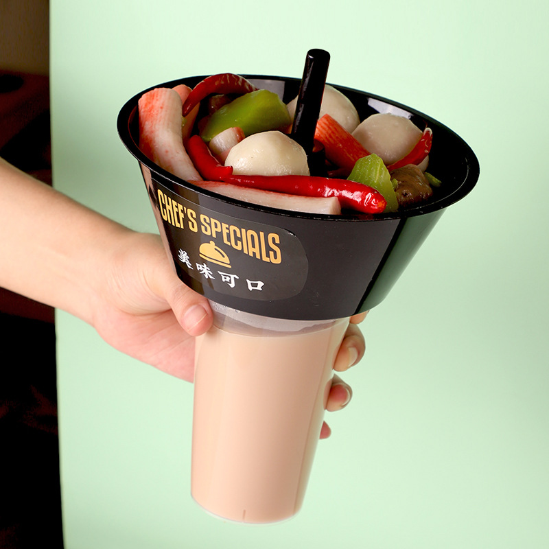 24oz Snack Bowls Milky Tea Cups Fruit Trays Popcorn Takeaway Drinking Disposable Plastic PP Injection Molded Juice Beverage Cup