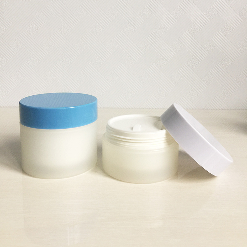 Luxury Black Plastic Jars 100g 150g 200g Round Empty Plastic Cream Jar Cosmetics Pet Face Facial Cream Body Butter Plastic Jars