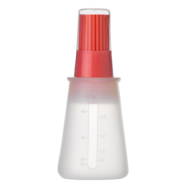 Food grade silicone oil bottle with brush lid 60ml 2oz high temperature resistant Barbecue brush BBQ liquid sauce brush bottle
