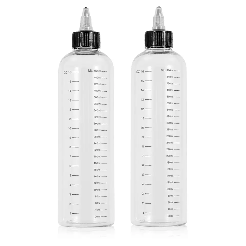 Twist Top Cap Applicator Bottle Crystal Clear Easy Application for Liquid Hair Oil Conditioner Shampoo 8 OZ Empty Squeeze Bottle