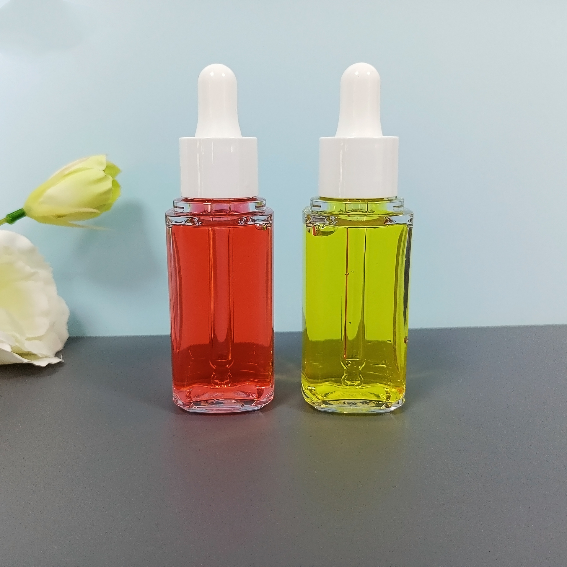 empty pet plastic clear frosted push top squeeze skincare dropper bottle packaging 30ml 50ml 60ml 120ml with box customize