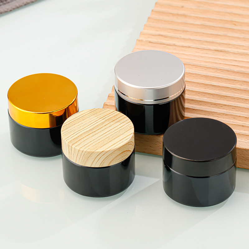 2oz 4oz 6oz 8oz 12oz Matte Black Cosmetic Plastic Jars for Body Butter with Lid Hair Pomade Container Packaging Cream Oil Bottle