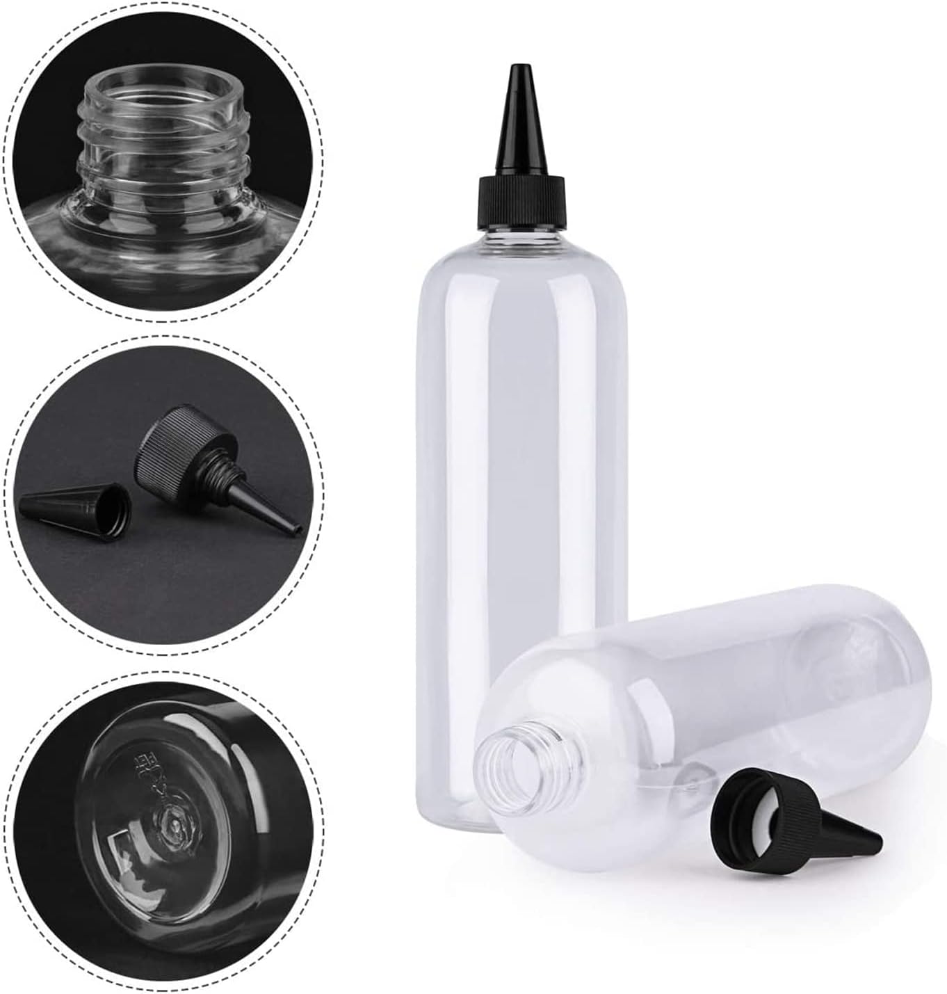100ml 150ml 500ml 3 Holes Soft Plastic Bottle PE Round Sauce Bottle Squeeze with Cap for Ketchup Mustard Honey hair oil