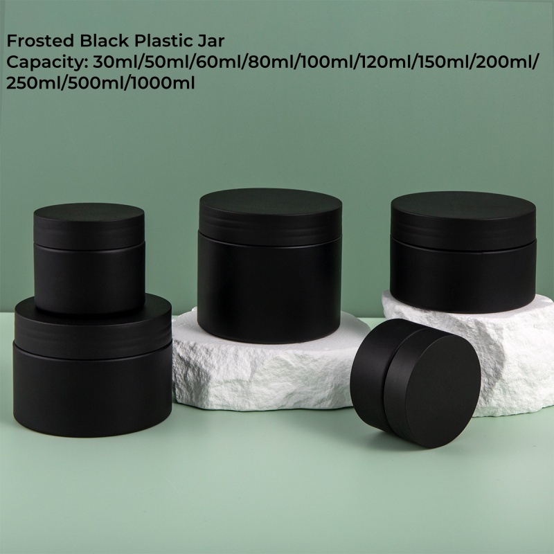 Men Wax Matte Black Plastic Jar with Lid 4oz 6oz 8oz Skin Care Cosmetic Packaging Hair Oil Pomade Cream Bottle Body Butter Jars