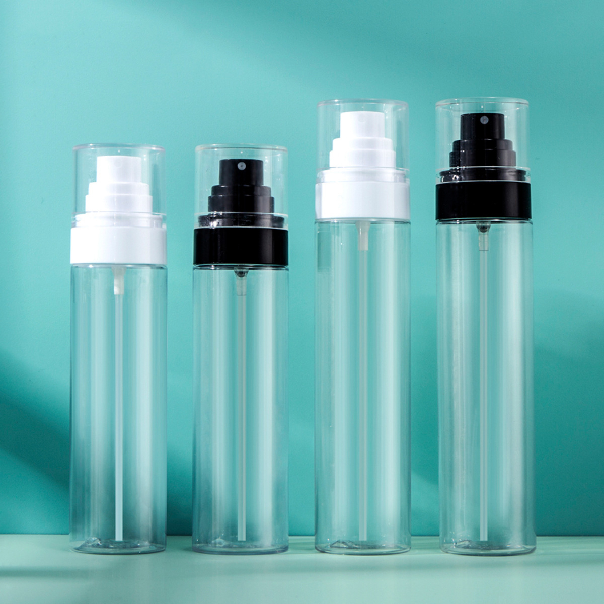 50/80/100/120ml PETG PET Makeup Face Wash Bottles Packaging Skincare Luxury Mist Spray Clear Black Bottles 20/410 Spray Head