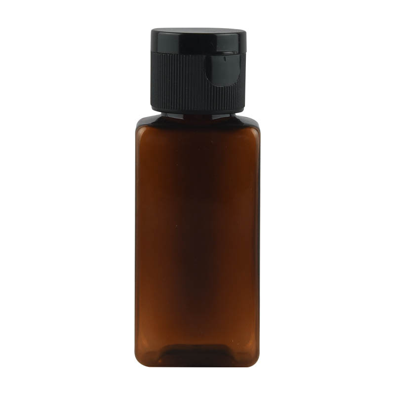Amber Color Refillable Square cosmetic bottle 30ml travel size pump lotion bottle hot pink Hotel Shampoo Conditioner Body Wash B