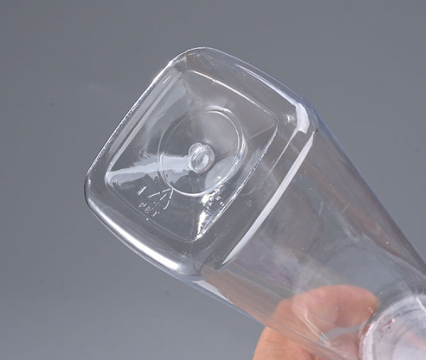 Wholesale custom logo Empty  Cone Shape PET Plastic Juice Bottle beverage container with tamper evident cap