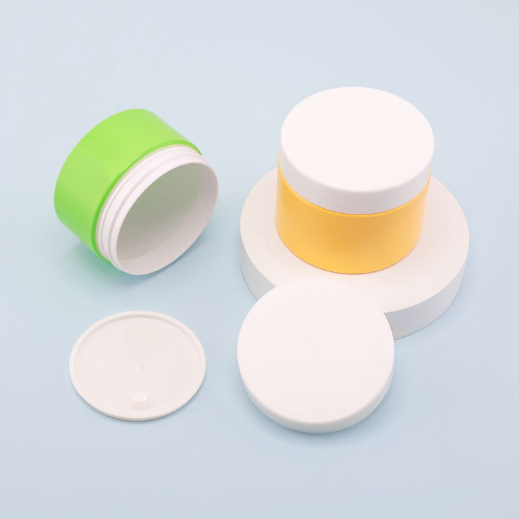 Pink Yellow Body Butter wide mouth screw cap plastic masque jar 50g 100 150 g PET makeup Bottle cream jar with lid gasket