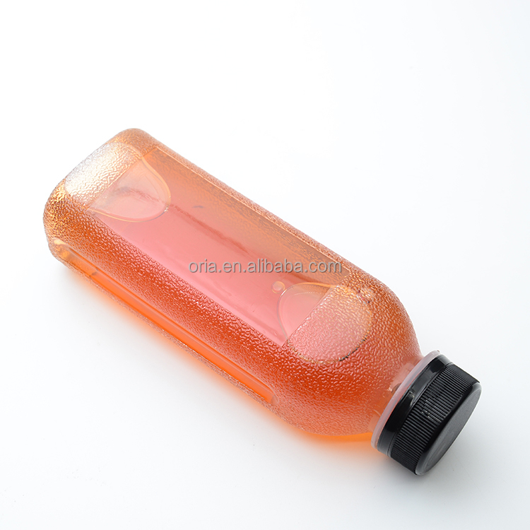 Custom 300ml 350ml 400ml Square Round Plastic Hot Fill Bottle Beverage Juice Bottle Food Grade Pet Juice bottles