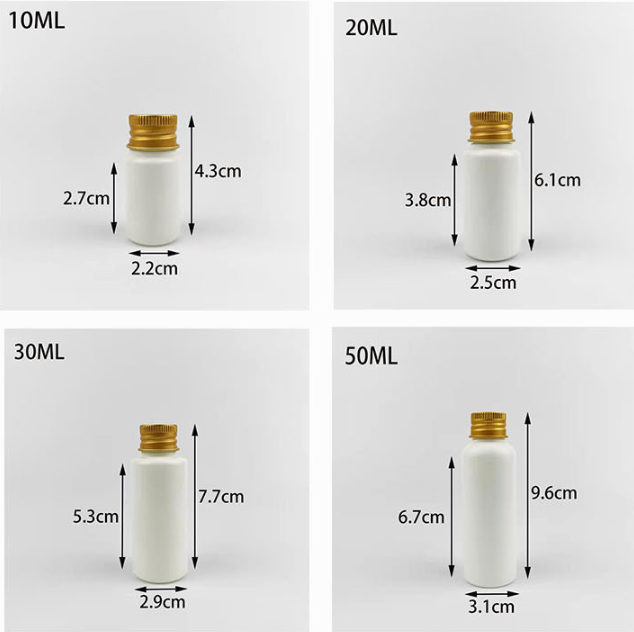 Factory supply round shape PE plastic bottle with aluminum screw cap small capacity liquid medicine plastic bottle