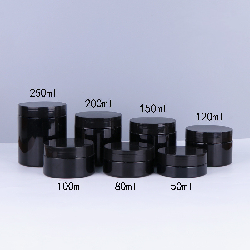 6oz Empty PET White Plastic Cosmetic Jars Facial Cream Containers with White Lids 50ml 80ml 100ml 120ml 150ml 200ml 250ml