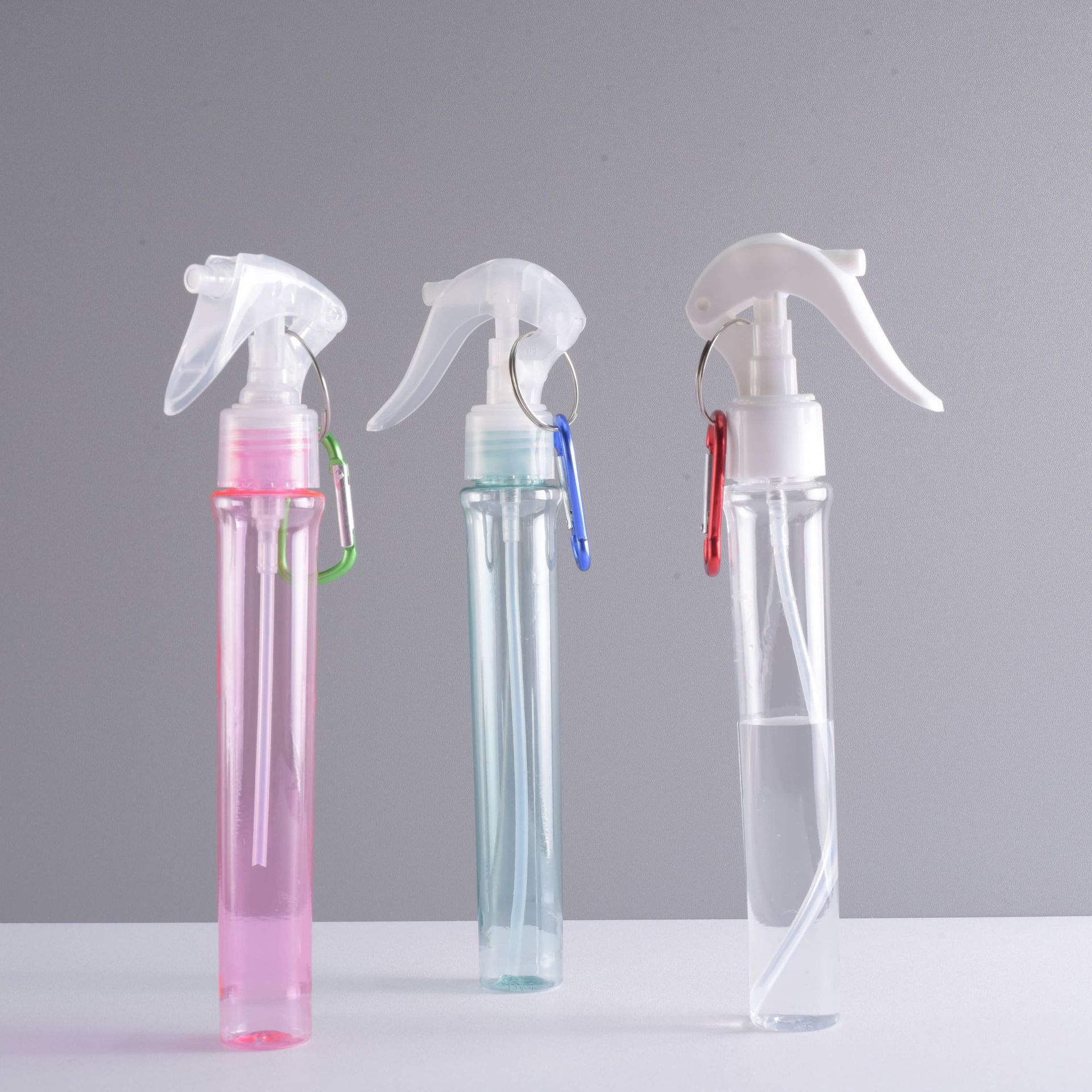 fine mist trigger water spray Portable 60ml PET Plastic Trigger Spray Bottle With Hook Travel Water Sprayer Pink Clear Bottles