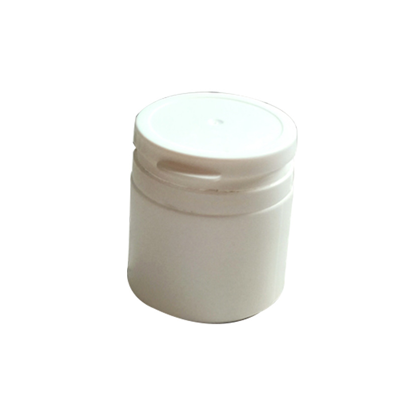Empty white hdpe Chewing gum packaging container jar vitamin plastic bottle with pull ring cap