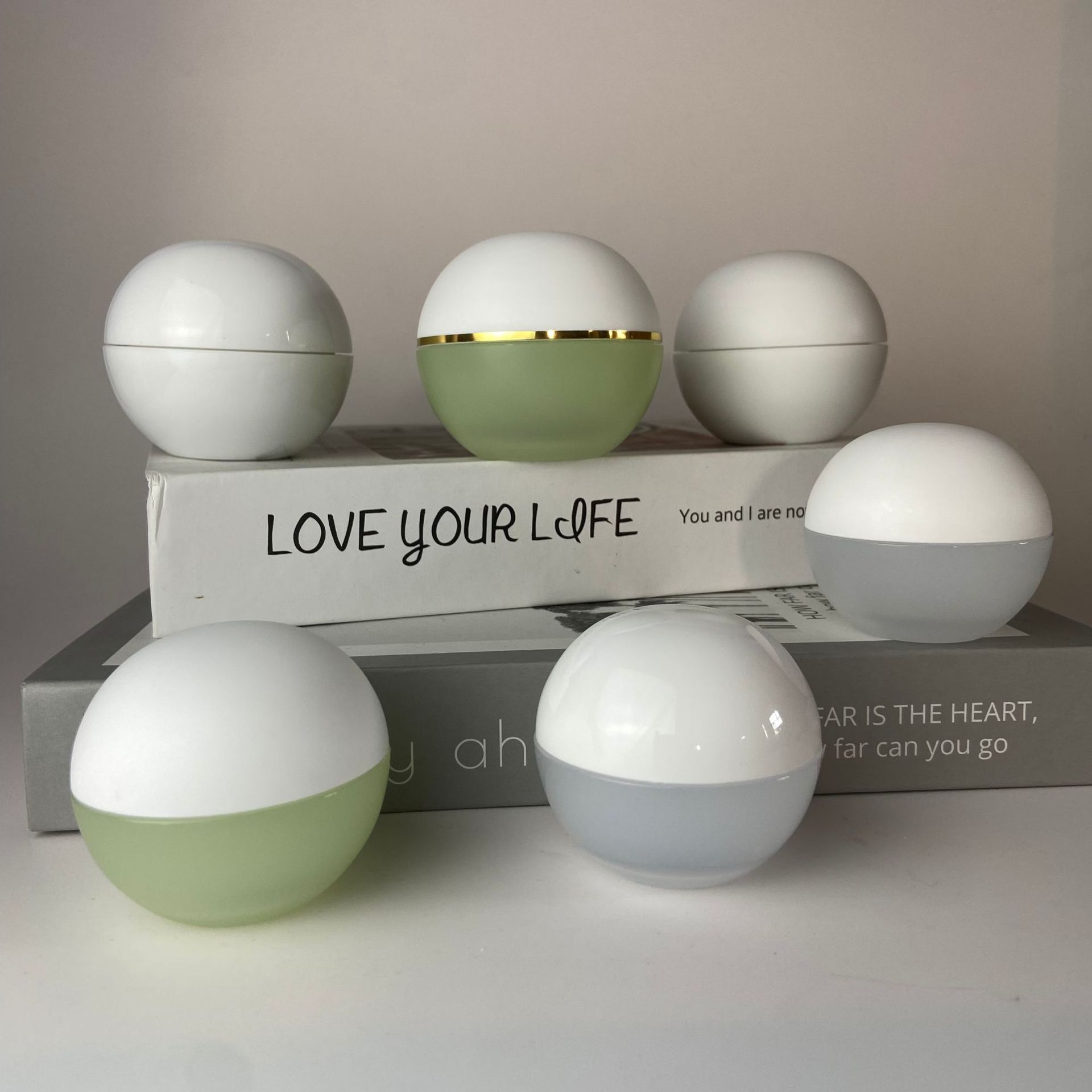 30g 50g custom logo Empty PP Plastic Ball shape Cosmetic Cream Jar cosmetic face cream jars