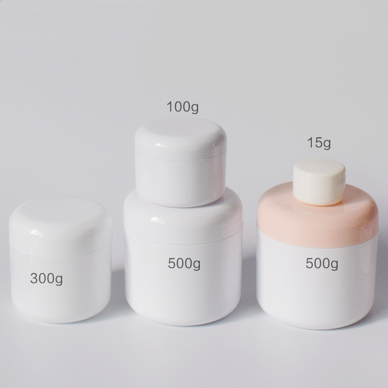 Custom Color White 15g 100g 300g 500g plastic bottle skin care Body Butter facial Cleanser masque Jar PP cream jar