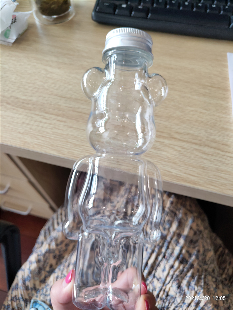 400ml 500ml 700ml Bear Bottle Drink Cold Drinks Fresh Juice Beverage PET Milk Bottle Animal Drink Milk Container with Cap