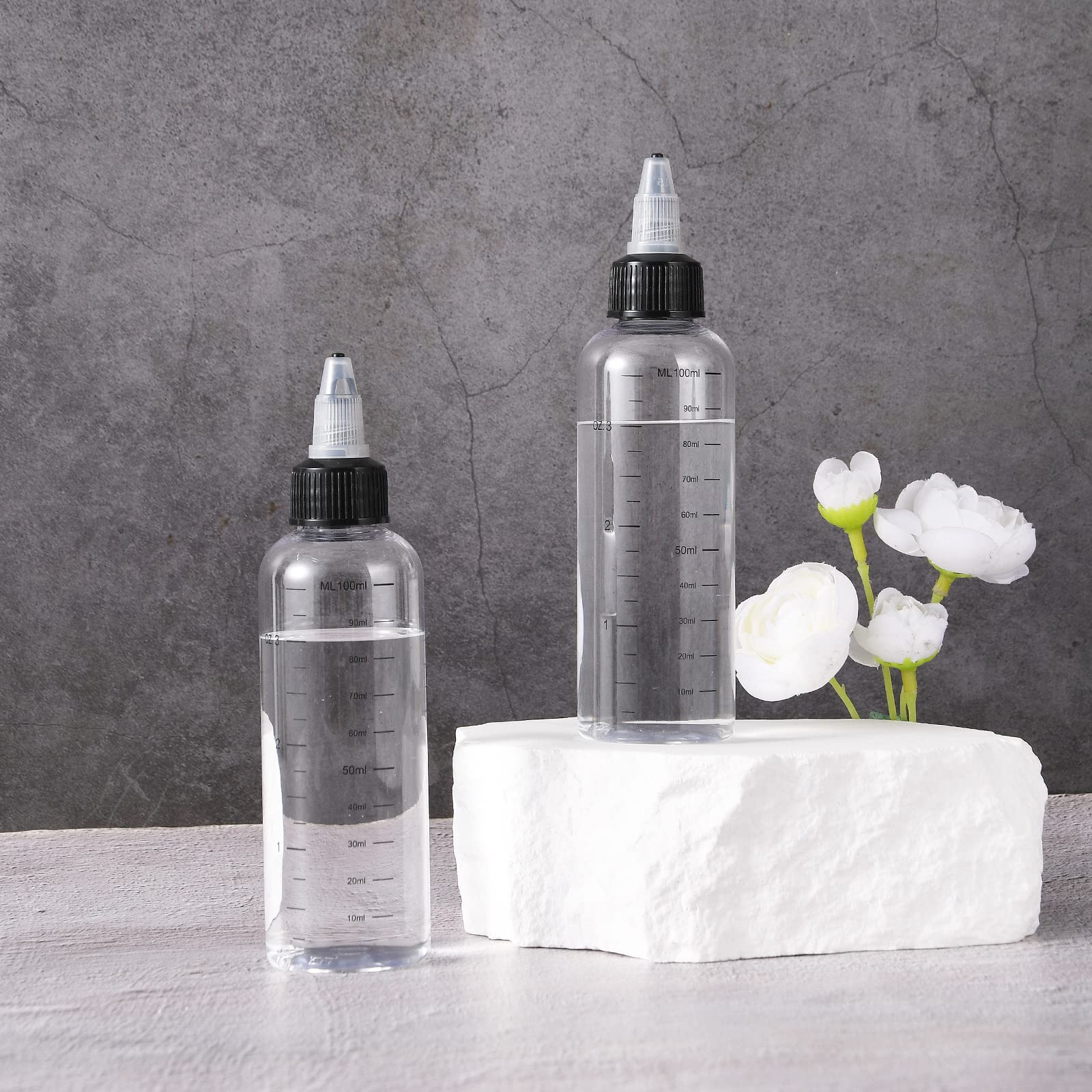 Hair Color Applicator Bottles Sauce Squeeze Applicator Bottles for Hair 16oz salad dressing Squeeze Bottle Twist Top Tip Cap