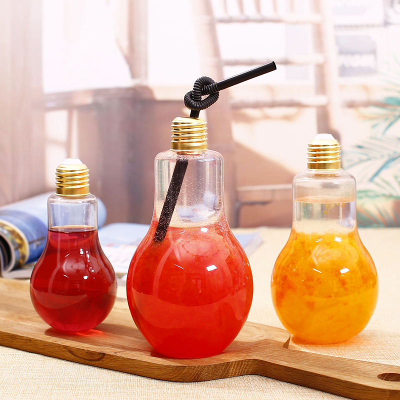 Plastic Juice Empty Jar 400ml 500ml Christmas Tree Clear Bottle Custom Print Logo for Cold Drink Milk Tea Coffee Milk with Cap