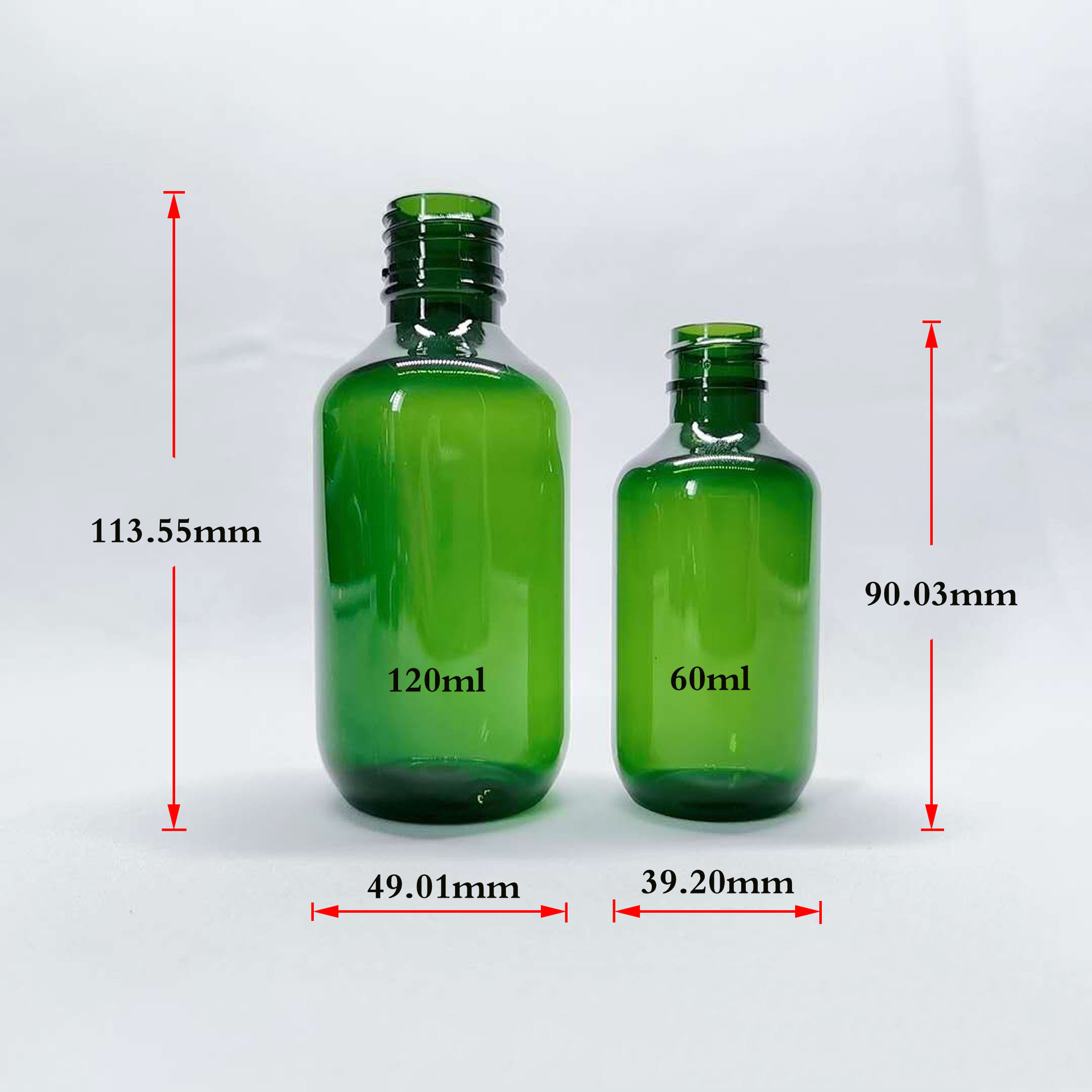 Matte Green plastic spray bottle 100 ml 60ml 200ml spray bottle body spray bottle with Black Fine Mist Pump Dispenser and Cover