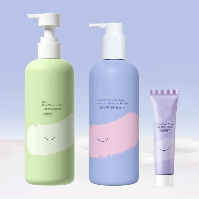 Soft Touch Pressure Pump 200ml 300ml 500ml Flat Shoulder Plastic Bottle Customize Cosmetic Packaging Semi Clear Squeeze Bottle
