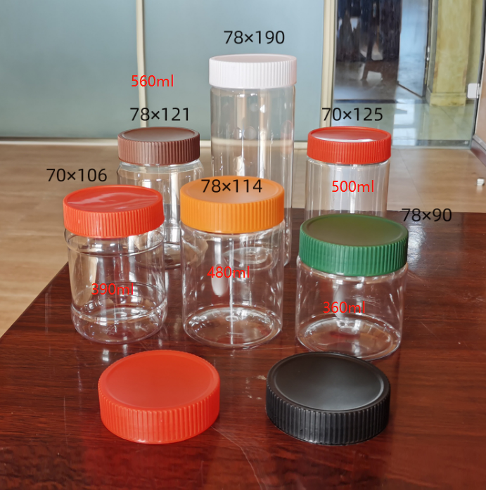 1 liter food grade round PET plastic peanut butter jar wide-mouth plastic peanut butter container