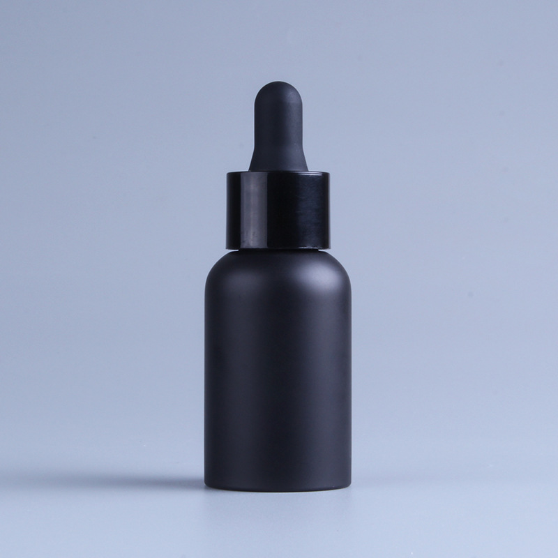 luxury frosted matte black amber dropper bottle 30ml 50ml 2oz 100ml 4 oz round square essential oil perfume dropper bottles