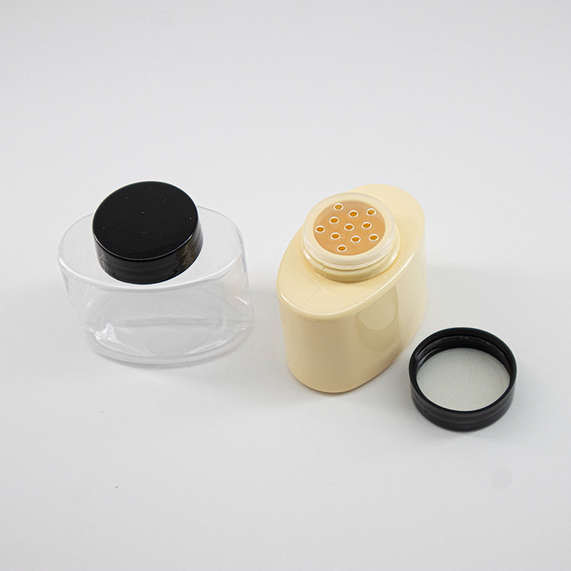 loose powder jar 100ml 120ml 150ml 200ml 250ml 300ml 500ml 8oz Black cosmetic jar for cream cosmetic packaging containers